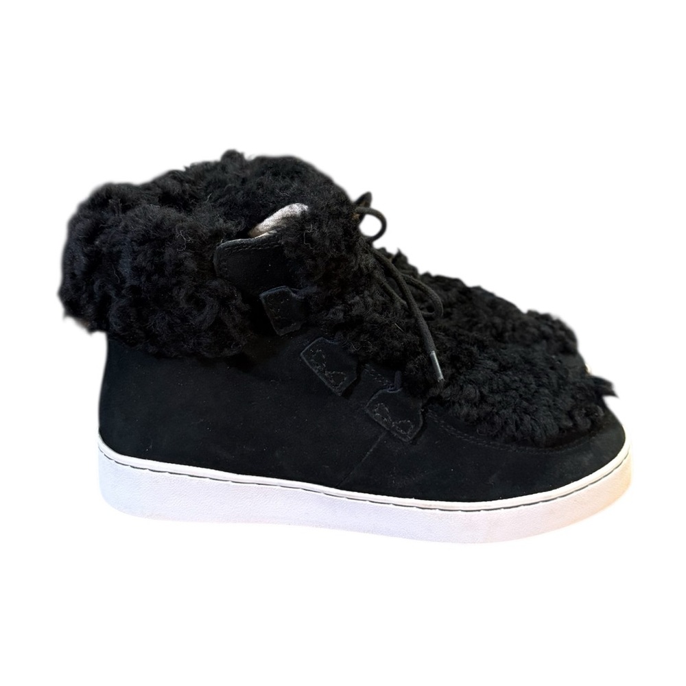 Vionic Splendid Oak black suede Shearling lace-up bootie Women’s Size 8